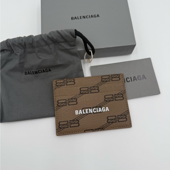 Balenciaga Handbags - Balenciaga Tan Logo Card Holder